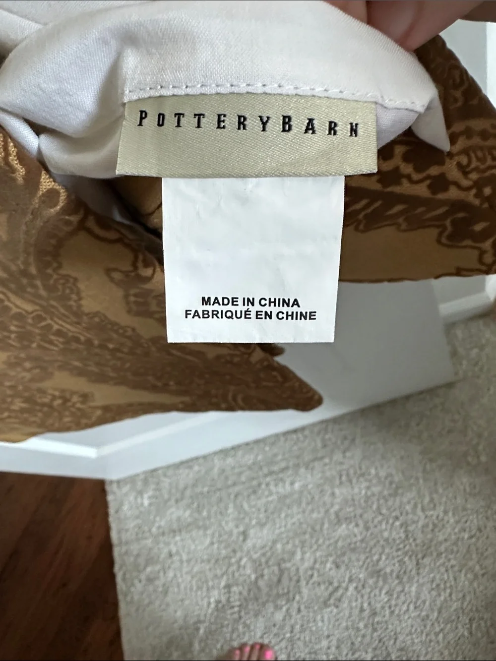 Pottery Barn Brown and Tan Paisley Tapestry Panel